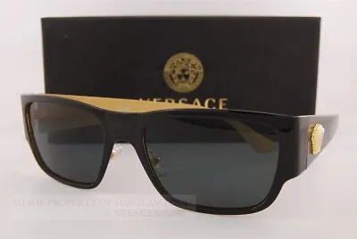 New VERSACE Sunglasses VE 2262 1433/87 Black-Gold/Dark Gray For Men • $249.99