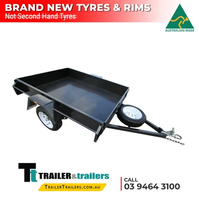 7x5 SINGLE AXLE COMMERCIAL HEAVY DUTY BOX TRAILER CHECKER PLATE FLOOR DROP FRONT • $1700