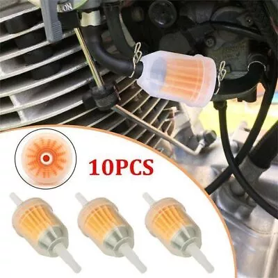 10x Motor Inline Gas Oil Fuel Filter Small Engine Fit 1/4'' 6-7mm Hose Universal • $5.69