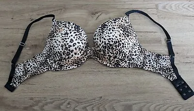 Victoria’s Secret Bra 32DD Biofit Demi Uplift Leopard Animal Black • $10.50
