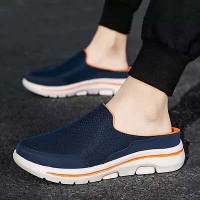 Mens Women Mules Shoes Slip On Sneaker Backless Slipper Loafer Causal Shoes Size • £10.79