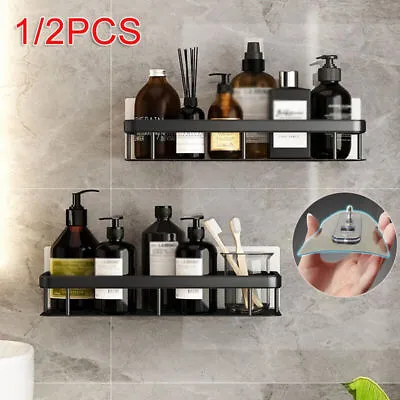1/2PCS Rack Kitchen Shower Shelf Organiser Storage Bathroom Caddy Self Adhesive • $18.99