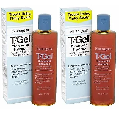 2 X 250ml Neutrogena T/Gel Therapeutic Shampoo Tgel T Gel New • £18.29