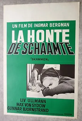 SHAME Ingmar Bergman Original Belgian Movie Poster '68 • $59