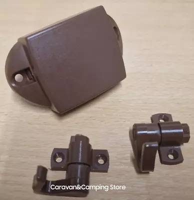 Wardrobe Door Push Button Lock Brown Rod Version Caravan Motorhome HA70101 • £12.95