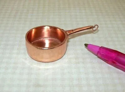 Miniature LARGE Copper Colored SAUCEPAN  A++ DOLLHOUSE 1:12 • $11.15
