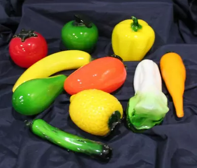 10 Vintage Murano/Murano Style Hand Blown Glass Fruits & Vegetables  Lot 2 Of 2 • $25