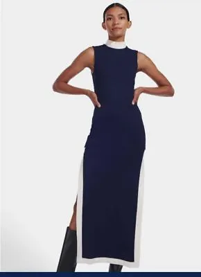 $250 • Buy Staud Noir Dress Size Xs Nwt Blue With White Trim
