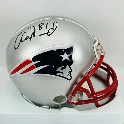 Aaron Hernandez New England Patriots Signed Mini Helmet Palm Beach COA RARE • $999.99