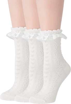 $21.29 • Buy Women Ankle Socks, Lace Ruffle Frilly Comfortable Cotton Socks Fashion Ladies Gi