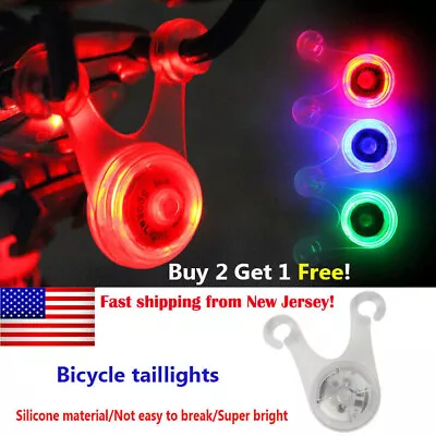  Led Silicone Mountain Bike Bicycle Front Rear Lights Set Push Cycle Light Clip • $4.99