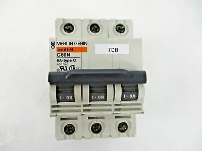 Merlin Gerin Lot Of 3 6a-type C 3 Pole 480 Vac C60n • $8.99