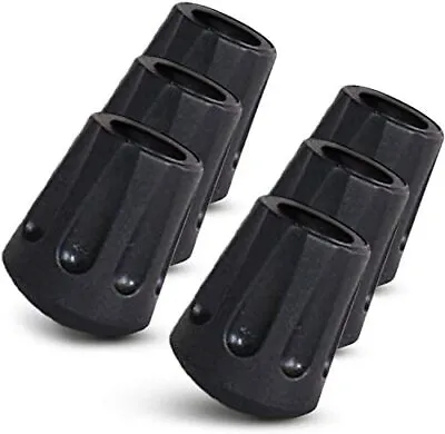 Walking Stick Rubber Tips 6 Pack Replacement Feet For Hiking Sticks 11mm Diamet • £7.86
