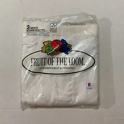 Vtg Fruit Of The Loom Boxers Cotton/Poly Deadstock 3 Pack Size S 30-32 USA 1986 • $34.99