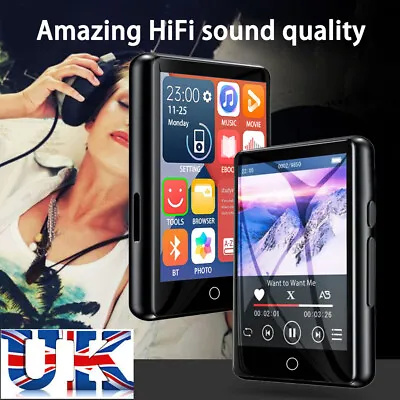 Support 128GB Bluetooth MP4 MP3 Player Touch HiFi Music Speaker Recorder FM US • £25.64