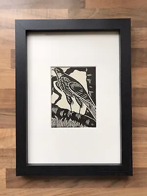 £17 • Buy ‘Sparrowhawk’- Framed Woodcut Bird By Raphael Nelson, Original, Dated 1940’s