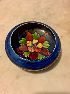 Vintage Moorcroft Pottery Pansy Blue Bowl • $98.35