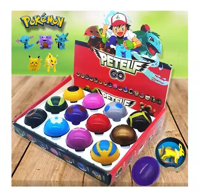 $24.99 • Buy 12Pcs/Set Pikachu Pokemon Figures Model Toys Pocket Monster Pet Elf Ball For Kid