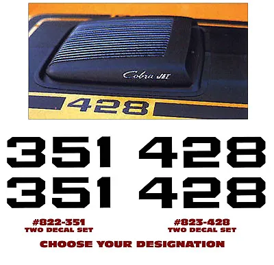 822 Or 823 1970 MUSTANG MACH 1 - 351 Or 428 - HOOD DECAL - ONE COLOR • $18.95