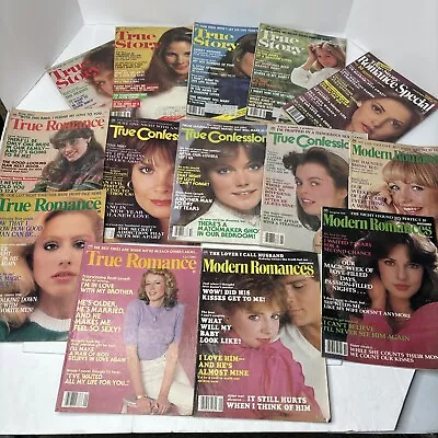 Vintage Lot Of 14 Magazines 1981-1983 True Romance True Story Modern Romances….. • $19.99