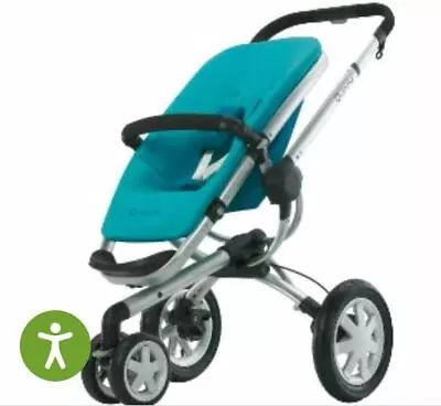 Quinny Buzz Maxi Bassinet Pushchair Pram Turquoise 3-in-1 Travel System • £0.99