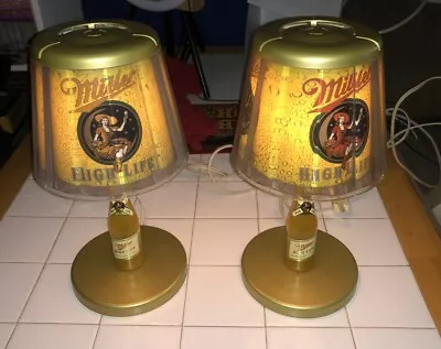 Miller High Life Beer Girl On The Moon Rotating Motion Table Lamp 14  Tested • $149.99