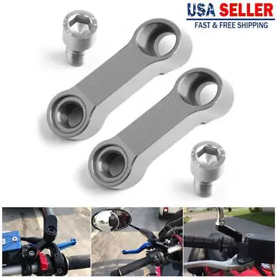 Pair ALU Motorcycle Mirror Extenders-Riser-Extension Titanium 10mm Fit For Honda • $15.89