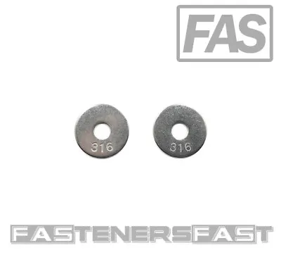 (25) 1/4 ID X 1  OD 316 Stainless Steel Fender Washer Large OD Flat Washers SS • $11.23