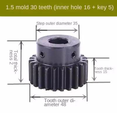 10pc 1.5 Die 30 Perforations 16 Keys 5 Bump Gear Motor Gear Spur Gear With Step • $365.48