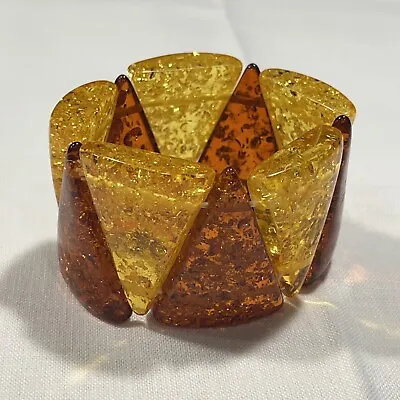 Vintage Plastic Amber Bangle Bracelet Art Deco • $15.95