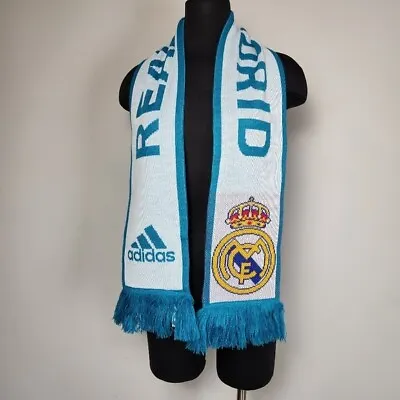 Official Real Madrid Scarf Home Soccer Winter Thick Top Quality Adidas 58inX6in • $14.49