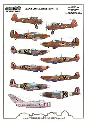 Model Maker Decals 1/72 THE AIRCRAFT OF POLISH ACE STANISLAW SKALSKI • $11.99