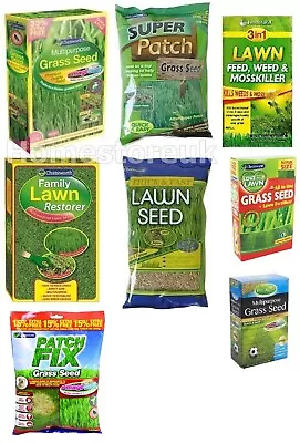 Grass Seed Multipurpose Quick Fast Sowing Lawn Garden Patch Restorer Fertiliser • £4.95