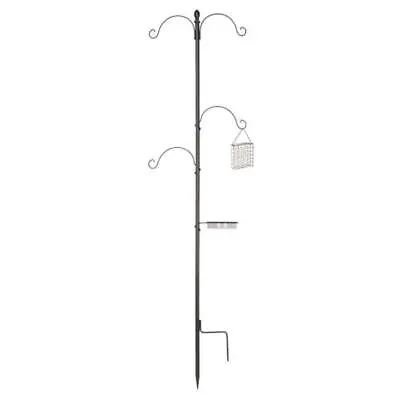 Garden Wild Bird Feeding Station - 4 Hanging Hooks With Water Bath & Suet Feeder • £14.49