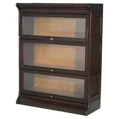 Antique Arts & Crafts Gunn School Mahogany Three Stack Barrister Bookcase C1910 • $1320