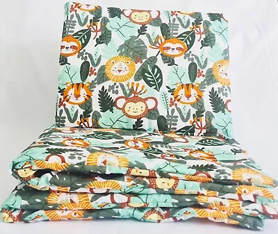 4 Pc BEDDING SET COT/COT BED BABY  Quilt Cover Pillowcase Pillow JUNGLE ANIMALS • £24.99