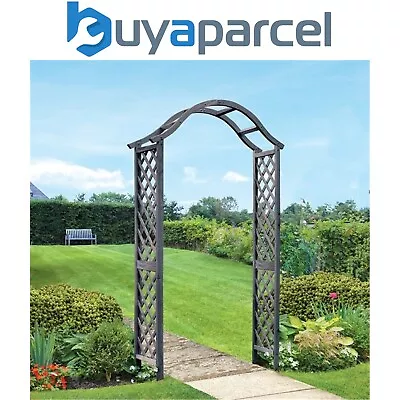 Smart Garden Elegant Woodland Wooden Garden Arch Pergola Grey Plant Support • £69.99