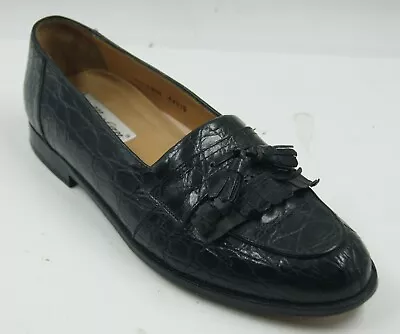 Mezlan Rodeo Men's Loafers Sz 10.5M Black Crocodile Leather Casual Slip On • $111.99