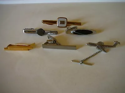 Lot Of 6 Men's Neck Tie Bar Clasp Clips Pin • $10.99