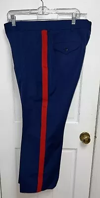 USMC U.S. Marine Corps Dress Blues Trousers Size 35 Short Actual 34 X 27.5 • $29.99
