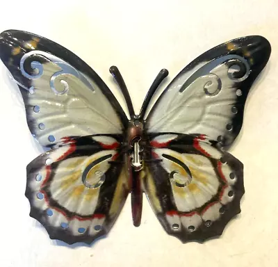 Butterfly Wall Art Grey Metal Garden Ornament Indoors Outdoors 270830F • £6.99