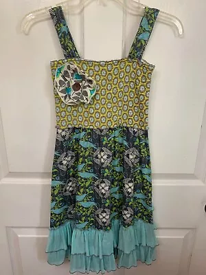 GUC Boutique Girls Mustard Pie Sleeveless Floral Tulle Dress Size 10 • $8.50