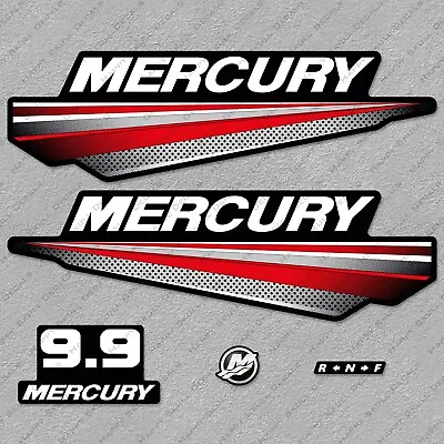 Mercury 9.9 Hp Two Stroke New Model Outboard Engine Decals Sticker Reproduction • $35.99