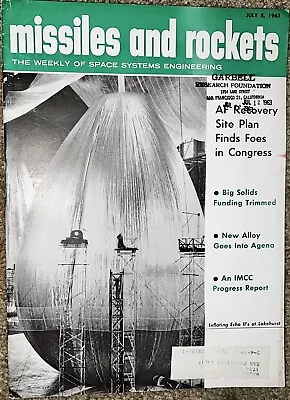 Missiles And Rockets July 8 1963 The Weekly Of Space Systems Engineering Look • $19.95