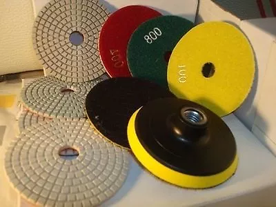 Diamond Polishing Pads 4 Inch Wet/Dry 15 Piece Set Granite Stone Concrete Marble • $29.99