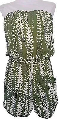 MANUHEALII Green/Hawaiian-Style Poly Sleeveless Romper Short Women - Size M • $39