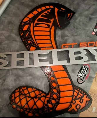 24x24” Shelby GT500  Hood Prop ORANGE&BLACK Powder CoatedDetachable Prop • $350