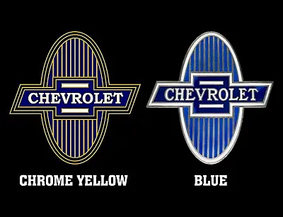 Chevrolet Vintage 1929 - 1930 Radiator Grill Emblem Yellow Or Blue Sticker Decal • $6