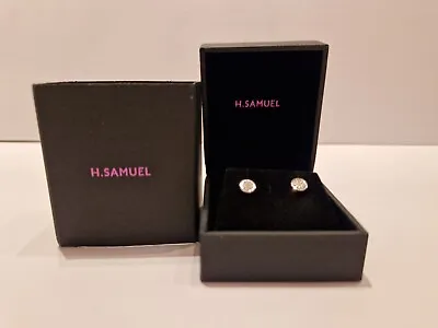 H Samuel Sterling Silver Round Stud Earrings. New & Boxed  • £39.99