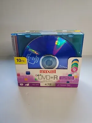 Maxell Color Dvd-r 10 Pack 4.7gb 120 Min Brand New In Open Package  • $7.99